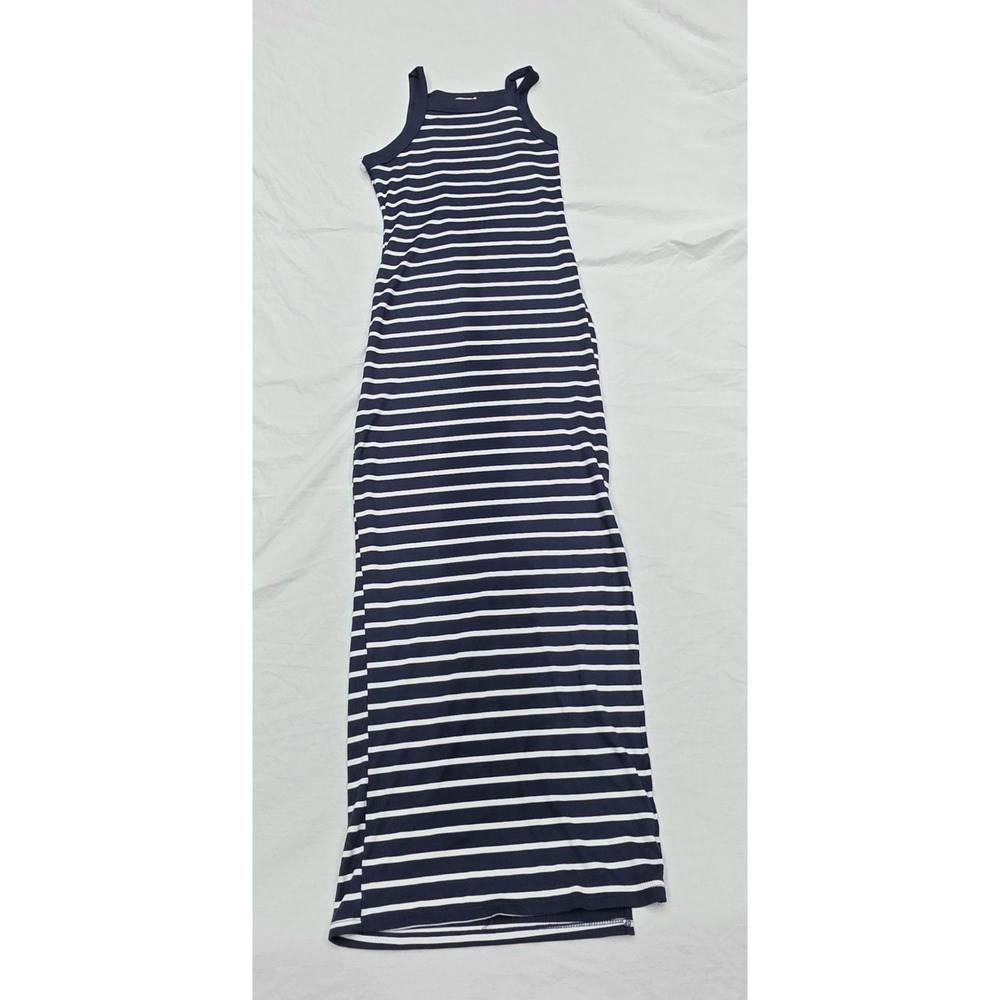 Women's Heart And Hips Blue And White Striped‎ Maxi Dress Size Large
